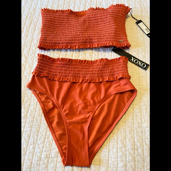 XOXO Swim Salexoxo Juniors Smocked Bandeau Bikini Poshmark